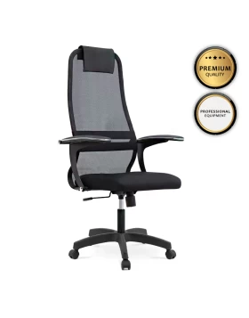 Sheriff Megapap office chair with Mesh fabric in black color 66,5x70x123/133cm.