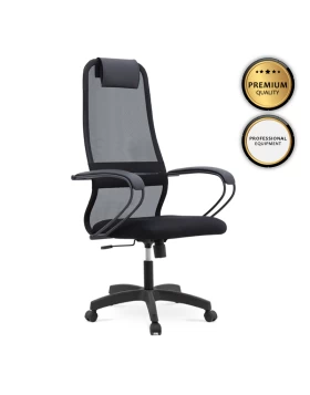 Prince Megapap office chair with Mesh fabric in black color 66,5x70x123/133cm.