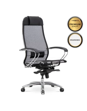 Samurai-2 Megapap ergonomic office chair with Mesh fabric in black 70x70x124/134cm.