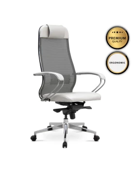 Samurai-1 Megapap ergonomic office chair with Mesh fabric in white 70x70x124/134cm.