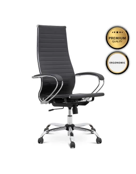 Francy Megapap ergonomic office chair by Pu in black color 66,5x70x118/130cm.