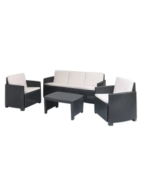 Stromboli garden lounge set of four pieces of polypropylene in anthracite color