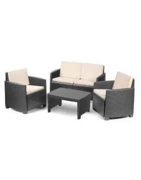 Lipari garden lounge set of four pieces of polypropylene in anthracite color