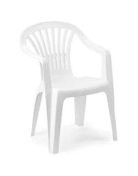 Altea armchair by polypropylene in white color 56x54x80cm.