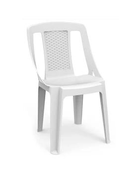 Procida chair by polypropylene in white color 46x53x86cm.