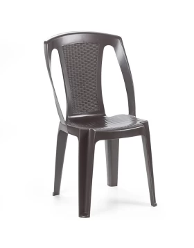 Procida chair by polypropylene in brown color 46x53x86cm.