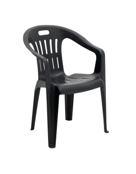 Piona polypropylene stackable armchair in anthracite color 56xx55x78cm.