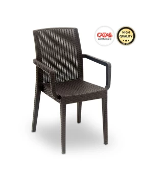 Ocean Megapap polypropylene garden armchair in brown color 54x58x86cm.