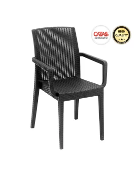 Ocean Megapap polypropylene garden armchair in anthracite color 54x58x86cm.