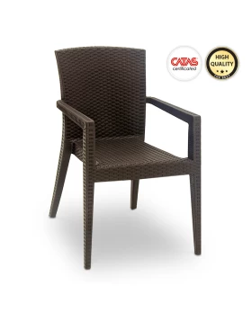 Bali Megapap polypropylene garden armchair in brown color 57x60x85cm.