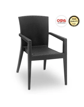 Bali Megapap polypropylene garden armchair in anthracite color 57x60x85cm.