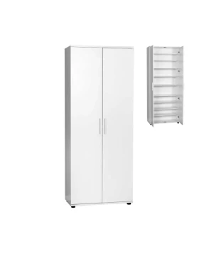 Errica Megapap wardrobe - shoe rack of 40 pairs in white color 76x36x187cm.