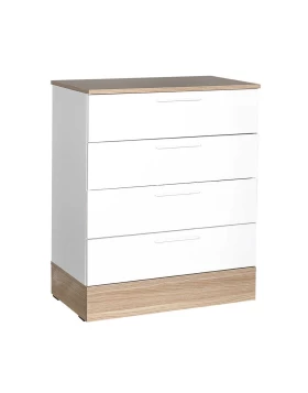 Base Megapap chest of drawers in oak - white color 72x40x88cm.