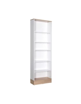 Base Megapap bookcase in oak - white color 60x26x197cm.