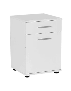 Trendline Megapap bedside table in white color 40x39x57cm.