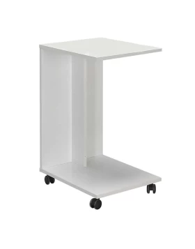 C- Shaped Megapap side table in white color 35x45x65cm.