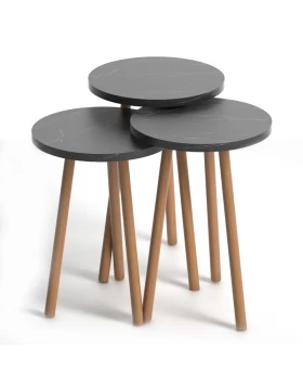 Roma Megapap melamine side tables in dark marble effect color