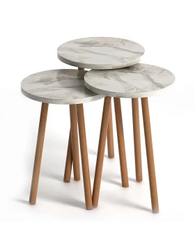 Roma Megapap melamine side tables in marble effect color