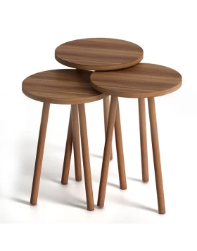 Roma Megapap melamine side tables in walnut color