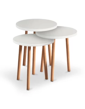 Roma Megapap melamine side tables in white color