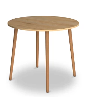 Cruz Megapap melamine table in oak color 92x92x75cm.