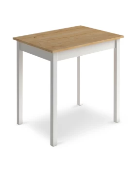 Mini Megapap metallic - melamine table in oak - white color 78x59x75cm.