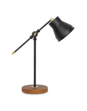 Paule Megapap metallic/Mdf desk lamp in black color 12x12x44cm.