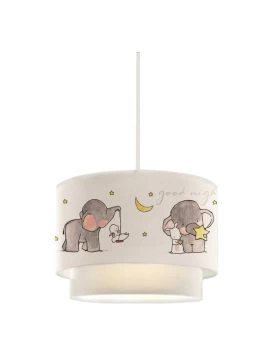 Goofy Megapap fabric ceiling lamp with little cheerful elephants 30x20x70cm.