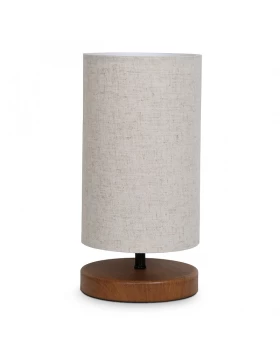 Winkler Megapap wicker fabric/wooden/metallic table lamp in light brown color 15x15x30cm.