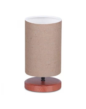 Winkler Megapap wicker fabric/wooden/metallic table lamp in light brown color 15x24x30cm.