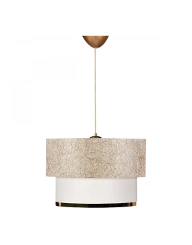 Barnhart Megapap fabric ceiling lamp in golden/cream color 30x20x70cm.