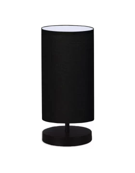 Winkler Megapap fabric/wooden/metallic table lamp in black color 15x24x30cm.