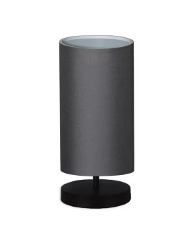 Winkler Megapap fabric/wooden/metallic table lamp in anthracite/black color 15x24x30cm.