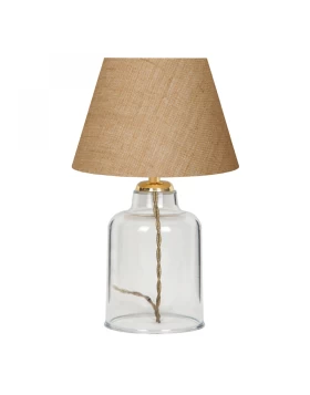 Atkinson Megapap fabric/plastic table lamp in brown/golden color 22x14x30cm.