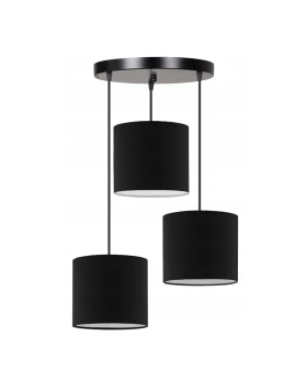 Rosie Megapap fabric ceiling 3-light in black color 15x15x90cm.