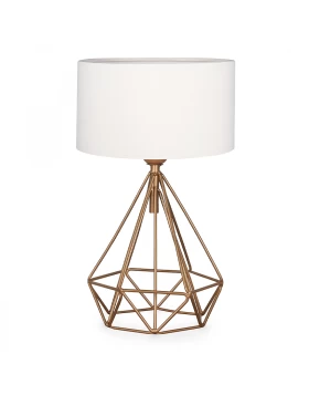 Vanstone Megapap fabric/metallic table lamp in cream/golden color 24x15x39cm.