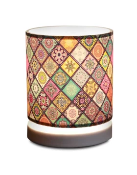 Hassard Megapap fabric/Mdf table lamp in colourful/white color 15x16x22cm.