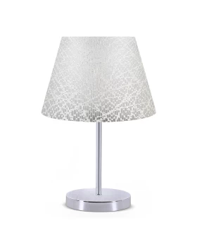 Jules Megapap fabric/Pvc/chrome table lamp in white/silver color 22x17x37cm.