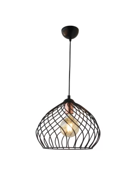 Dennis Megapap metallic ceiling lamp in black color 21x30x70cm.