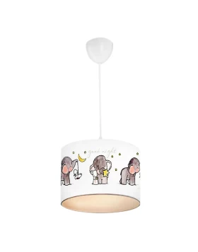 Goofy Megapap fabric ceiling lamp with cute little elephants 24x22x70cm.