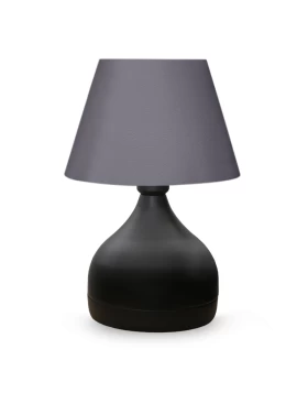 Hubert Megapap fabric/metallic table lamp in grey/black color 22x14x32cm.