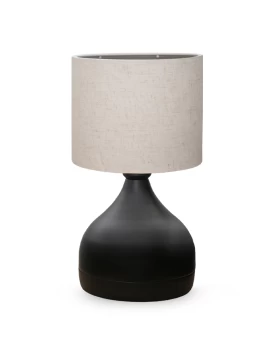 Neil Megapap fabric/metallic table lamp in cream/black color 18,5x17x32cm.