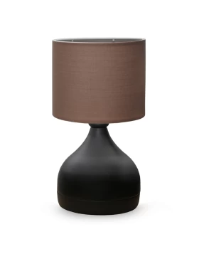 Neil Megapap fabric/metallic table lamp in brown/black color 18,5x17x32cm.