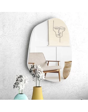 Denza Megapap wall mirror melamine in white color 50x70x2,2cm.