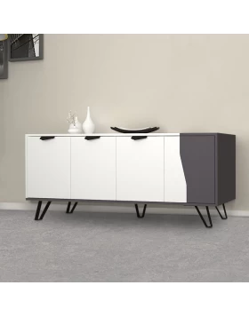 Jasmine Megapap melamine buffet in white - anthracite color 160x45x78cm.