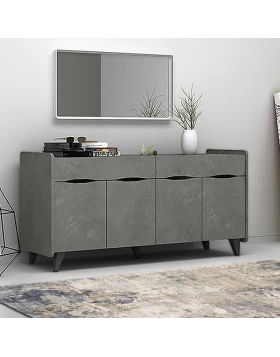 Sila Megapap melamine buffet in beton grey color 140x45x72cm.