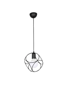 Lusita Megapap E27 metallic single-light ceiling light in black color 20x20x70cm.