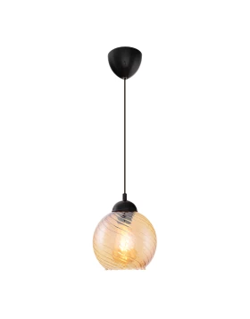 Brooke Megapap E27 glass single-light ceiling light in transparent color 17x17x65cm.