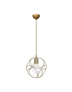 Lusita Megapap E27 metallic single-light ceiling light in golden color 20x20x70cm.