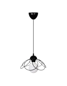 Zufash Megapap E14 metallic single-light ceiling light in black color 25x25x60cm.